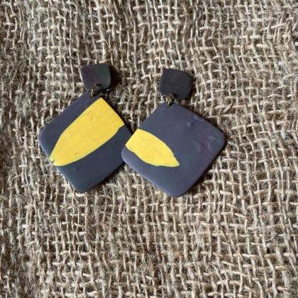 Ava | Bae’s Creations | Black And Yellow Polymer..