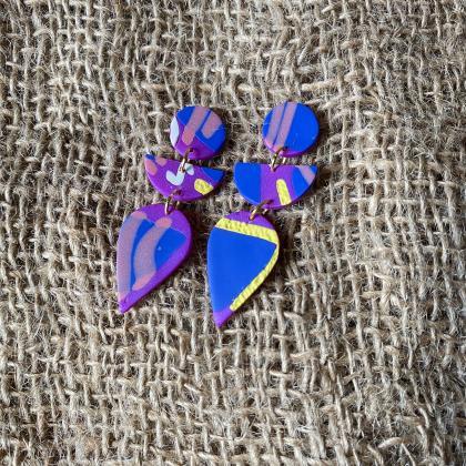 Polymer Clay Statement Earrings | Sky Dancer..