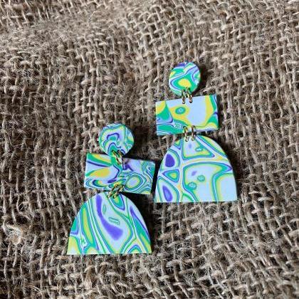 Unique Polymer Clay Statement Earrings | Stephanie..