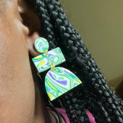 Unique Polymer Clay Statement Earrings | Stephanie..