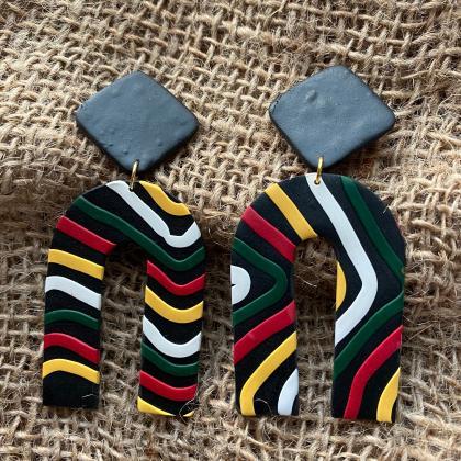 Aurelia Polymer Clay Earrings | Black, Red, Forest..