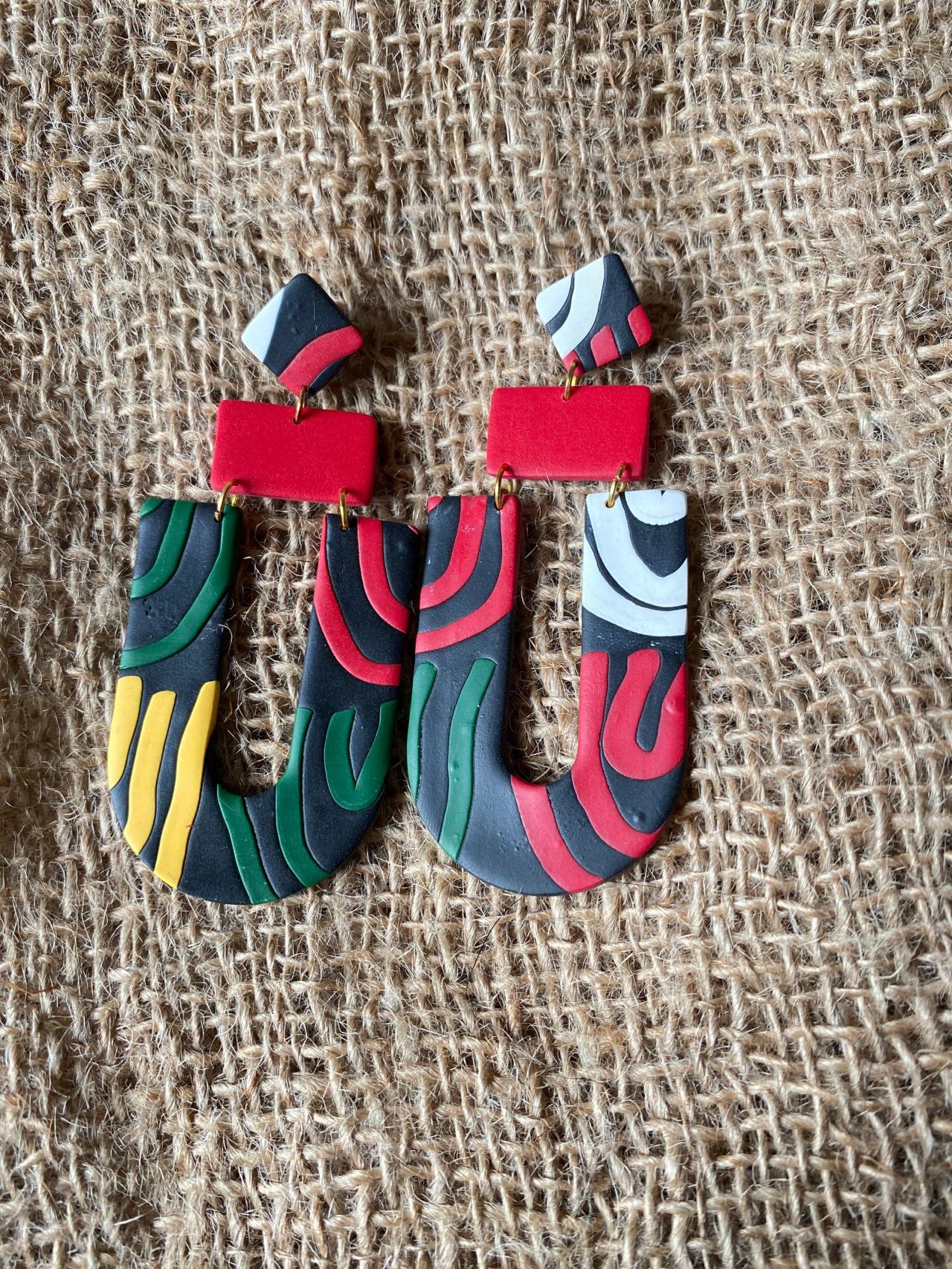 Ya Ya | For The Culture Collection | Unique Polymer Clay Drop Earrings | Handmade Polymer Clay Statement Earrings | Black Owned