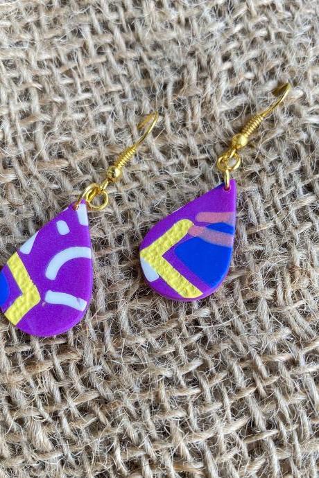 Teardrop Polymer Clay Earrings | Brittney's Mini Me | Lark Collection | Polymer Clay Statement Earrings | Handmade Polymer Clay Dangle Earrings | Black Owned